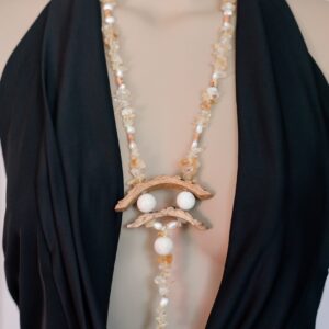 Faux-Pearl Boho Long Necklace