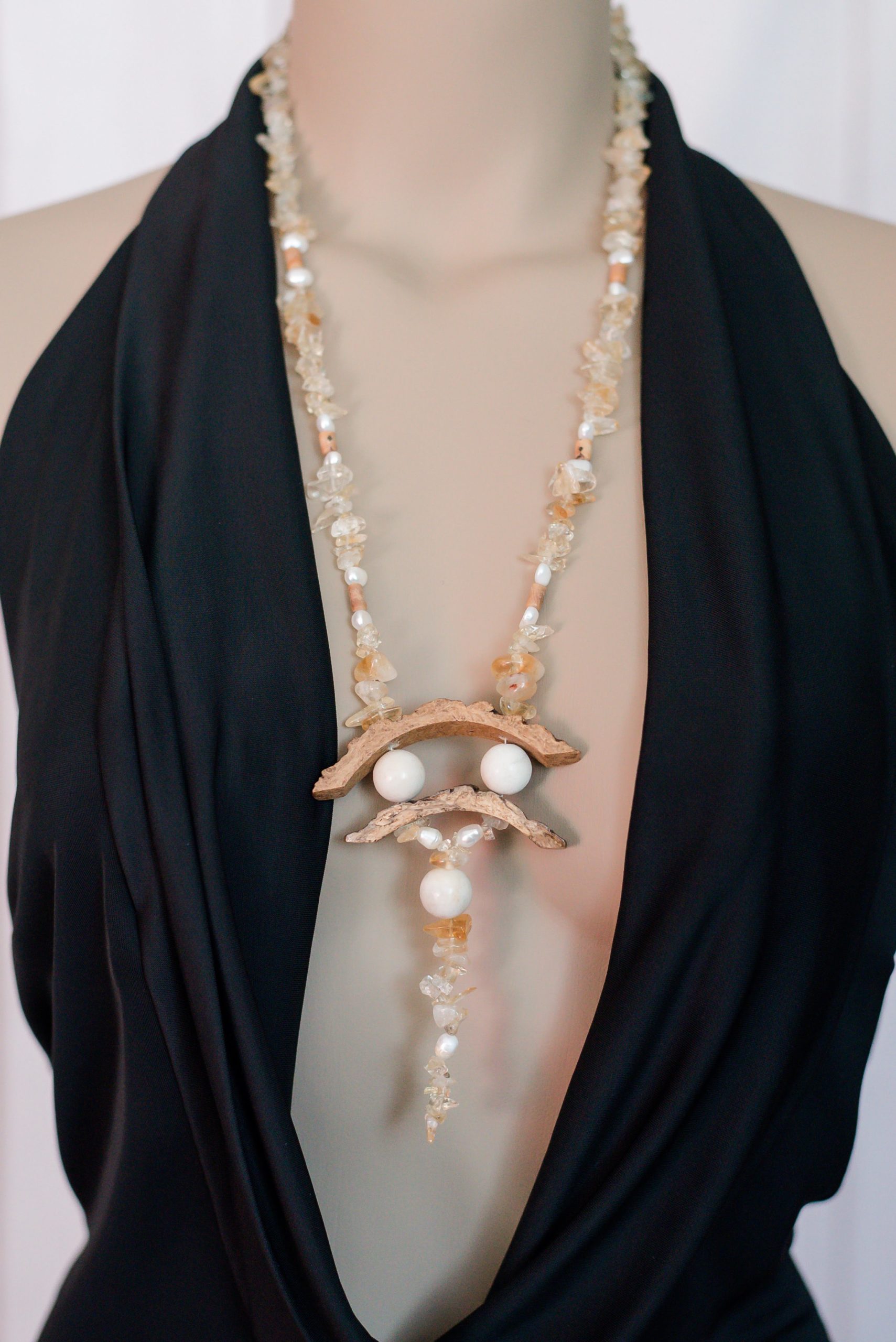 Faux-Pearl Boho Long Necklace