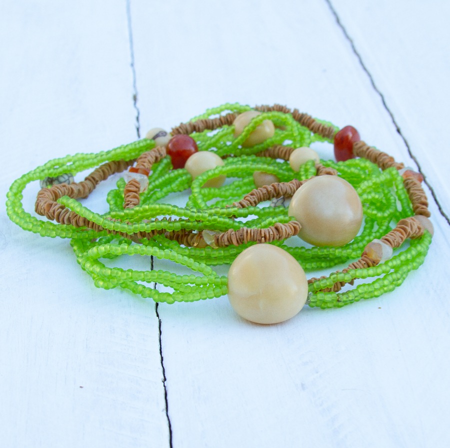 Green Fresh Spring Long Necklace