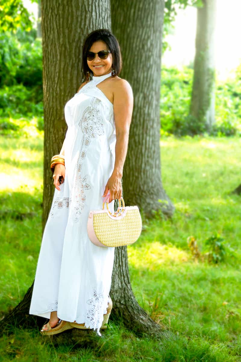 The white lace maxi dress